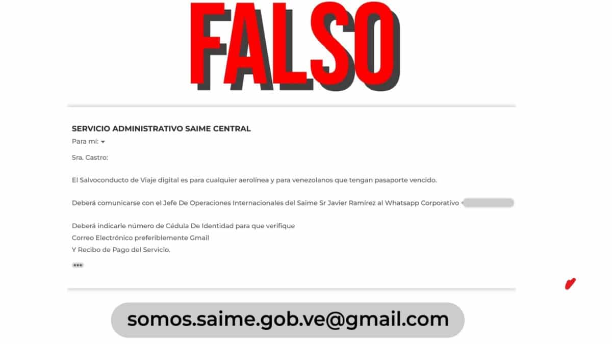 Saime warned about a new scam related to safe passage for Venezuelans abroad