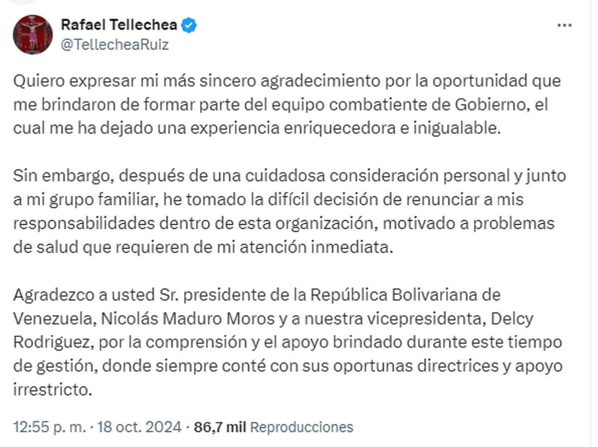 Confirmaron la detención de Pedro Tellechea, exministro de Industrias de Venezuela 