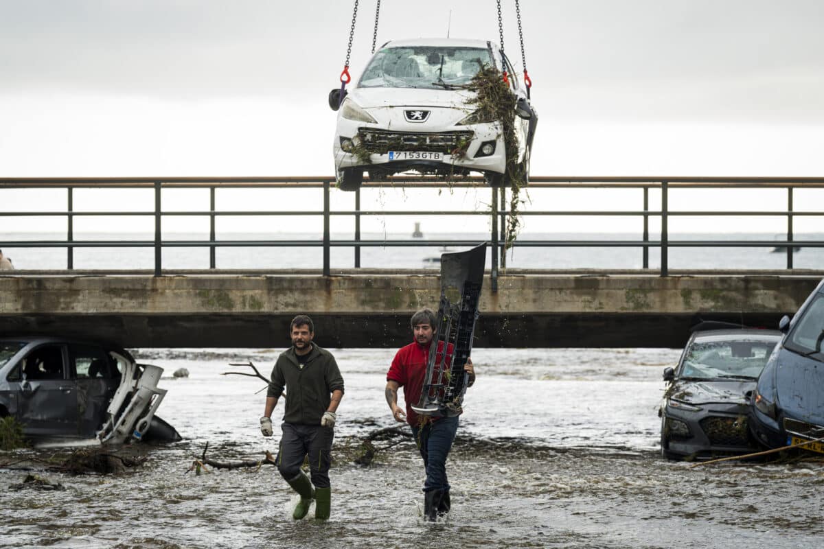 The rains flooded a town in Catalonia and swept away at least 30 vehicles