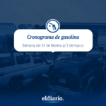 Cronograma de distribución de gasolina del 24 de febrero al 2 de marzo