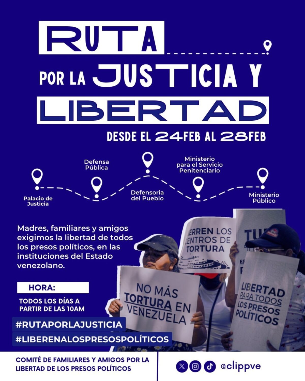 Ruta por la Justicia: familiares de presos políticos se concentran frente al Ministerio Público