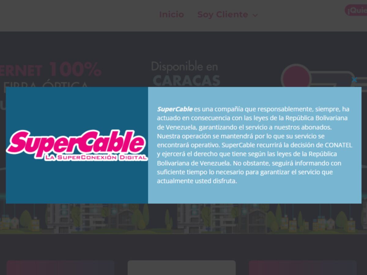 Supercable dice que seguirá ofreciendo el servicio y que "recurrirá" la decisión de Conatel