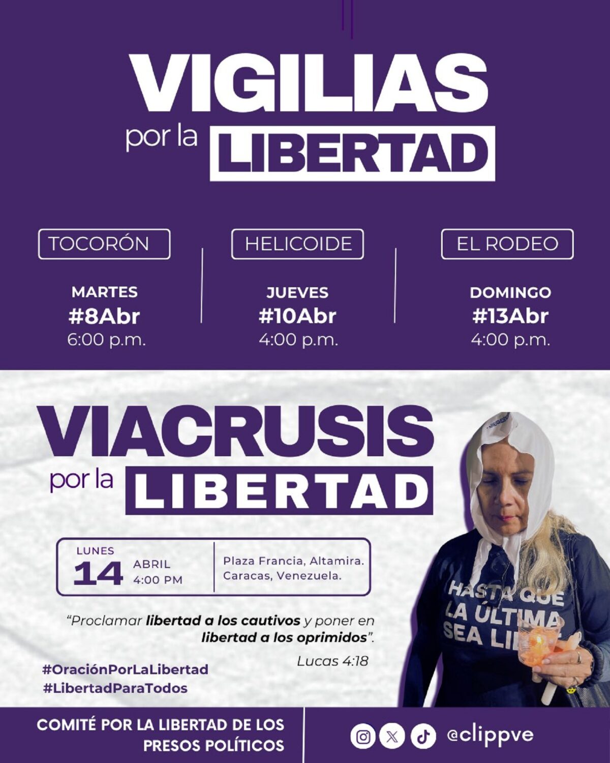 Oración por la libertad: familiares de presos políticos protestarán para exigir su liberación