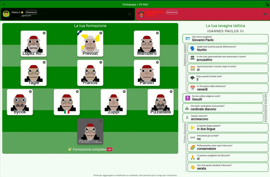 Fantapapa, el juego que permite elegir al papa como si fuera un equipo de fútbol