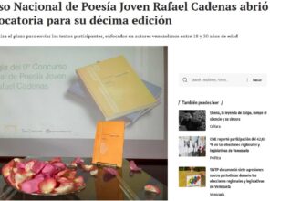 Corrección, Concurso Nacional de Poesía Joven Rafael Cadenas abrió la convocatoria para su décima edición