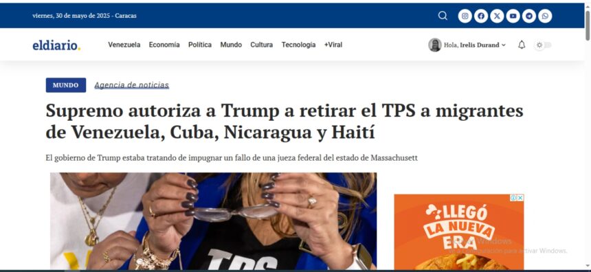Corrección, Supremo autoriza a Trump a retirar el parole humanitario a migrantes de Venezuela, Cuba, Nicaragua y Haití