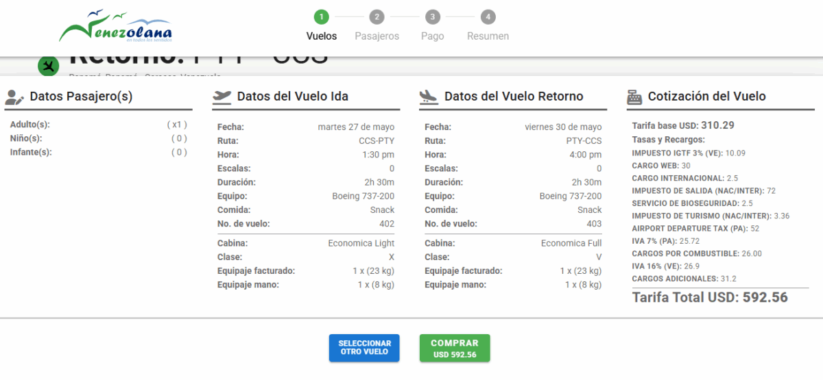 Estos son los precios de los vuelos directos entre Venezuela y Panamá