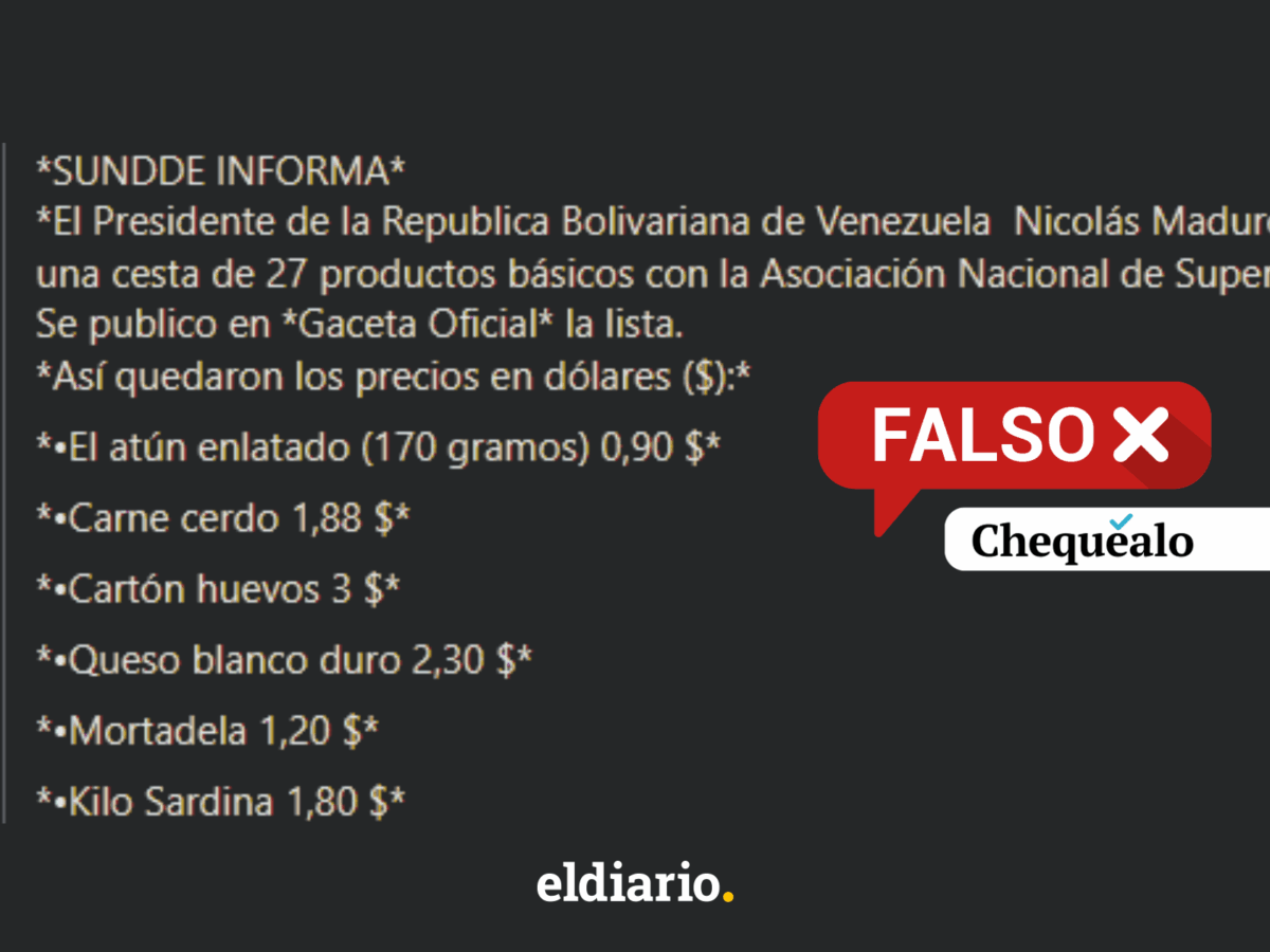 ¿La Sundde publicó una nueva lista de precios de la canasta básica en junio de 2025?