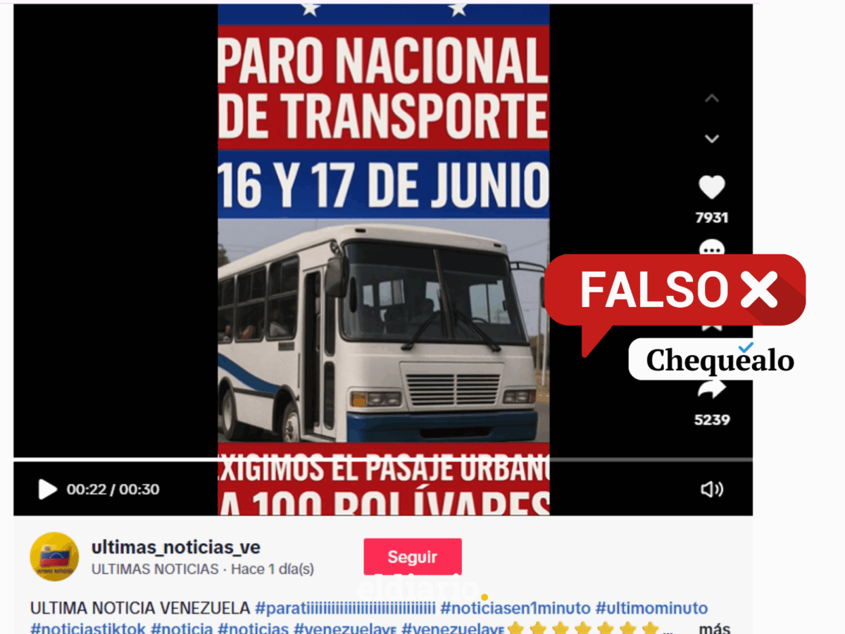 ¿Anunciaron un paro de transporte en Venezuela?