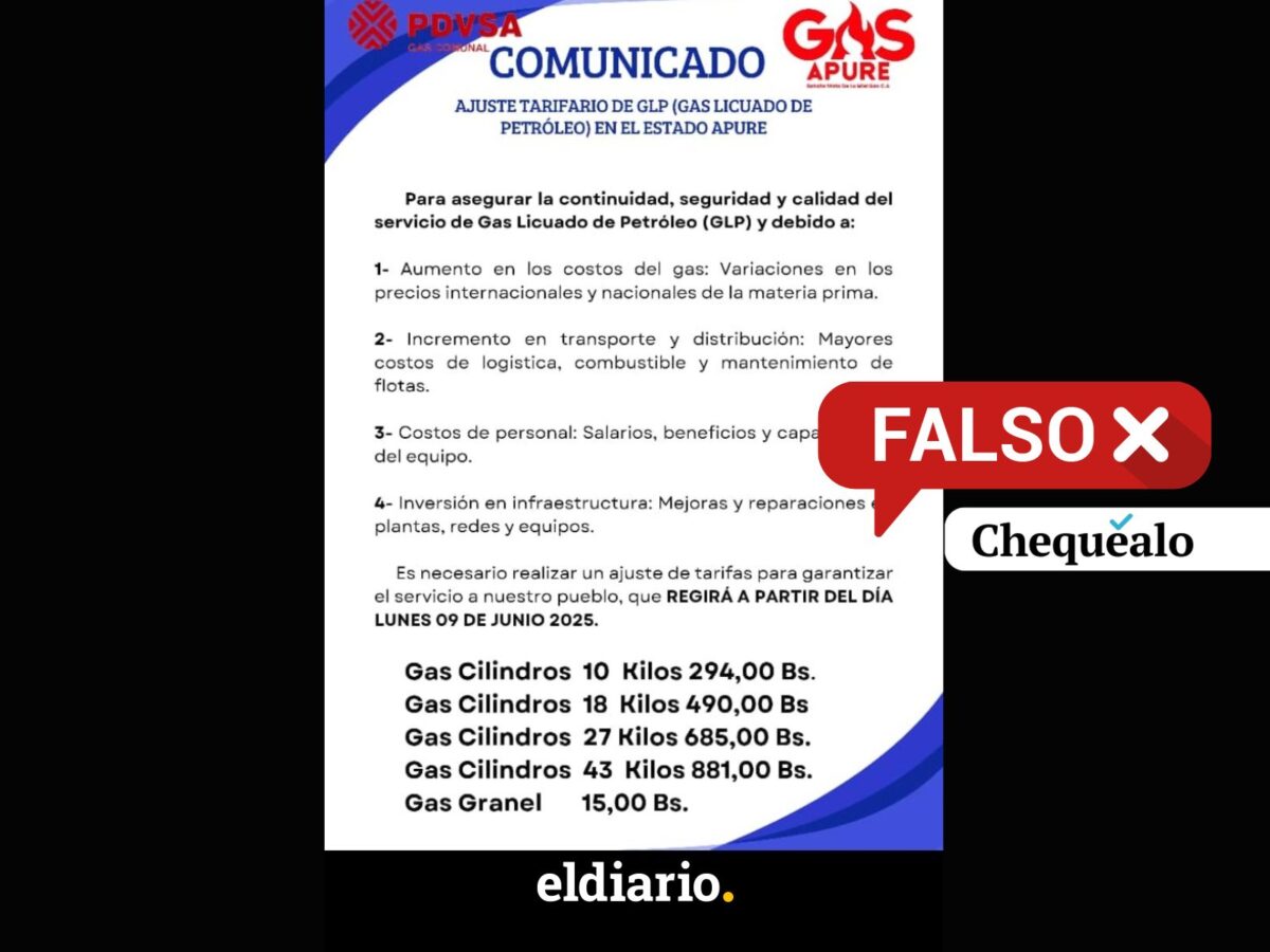 ¿PDVSA Gas Comunal anunció el aumento del gas por bombona en Apure?