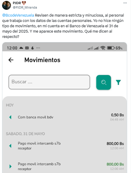 Usuarios reportan fallas en la plataforma del Banco de Venezuela