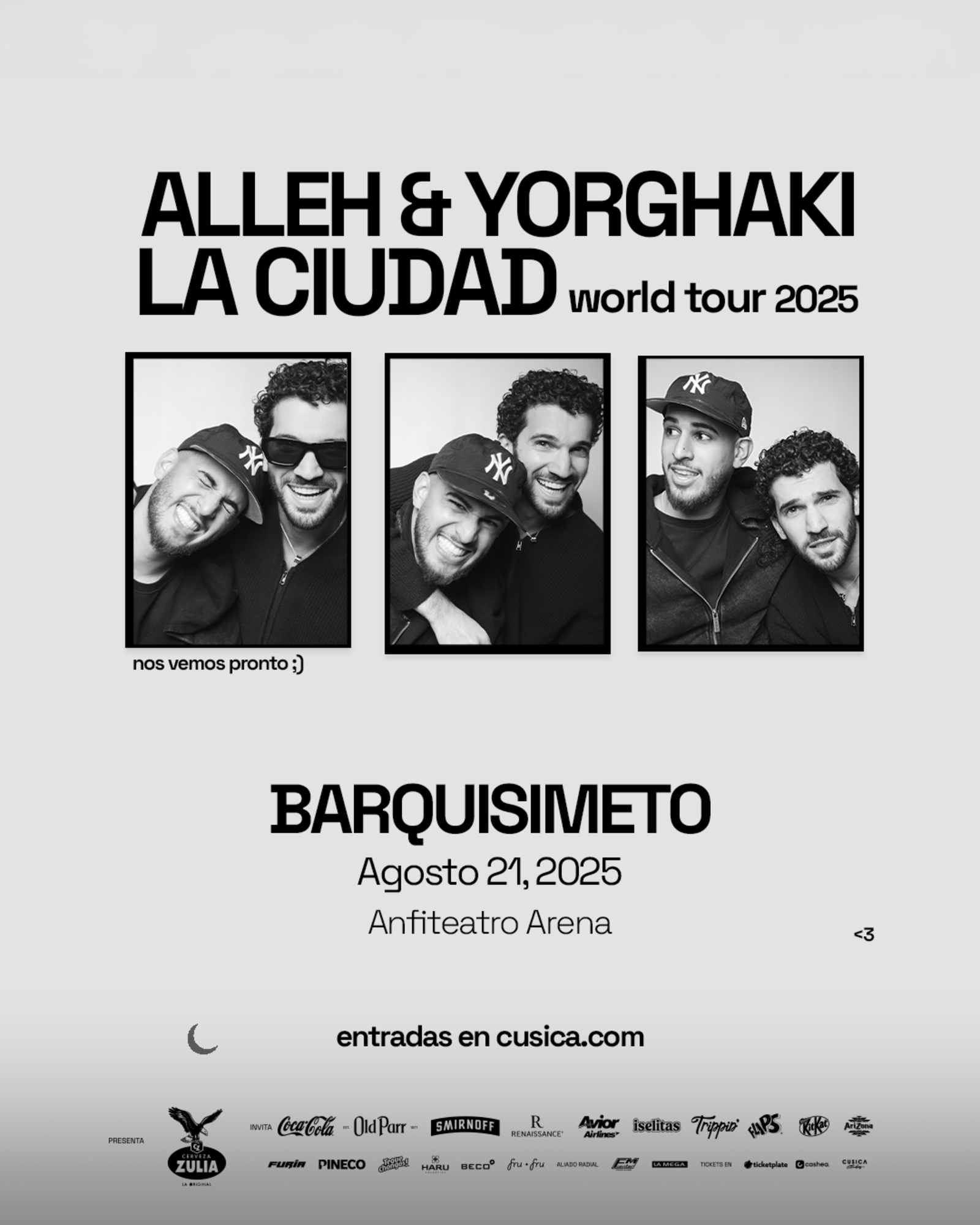 Alleh y Yorghaki se presentarán en Caracas, Barquisimeto y Lechería: precios de las entradas 