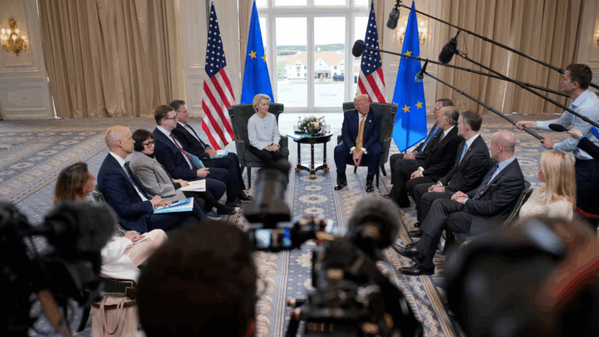 La UE y EE UU llegan a un acuerdo para fijar los aranceles en 15 % a productos europeos