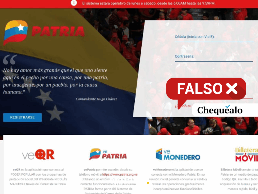 ¿El gobierno de Maduro depositó un bono de 62 dólares a las mujeres a través del Sistema Patria?