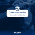 Cronograma de distribución de gasolina del 14 al 20 de julio