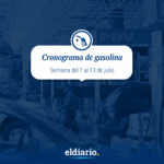 Cronograma de distribución de gasolina del 7 al 13 de julio