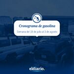 Cronograma de distribución de gasolina del 28 de julio al 3 de agosto