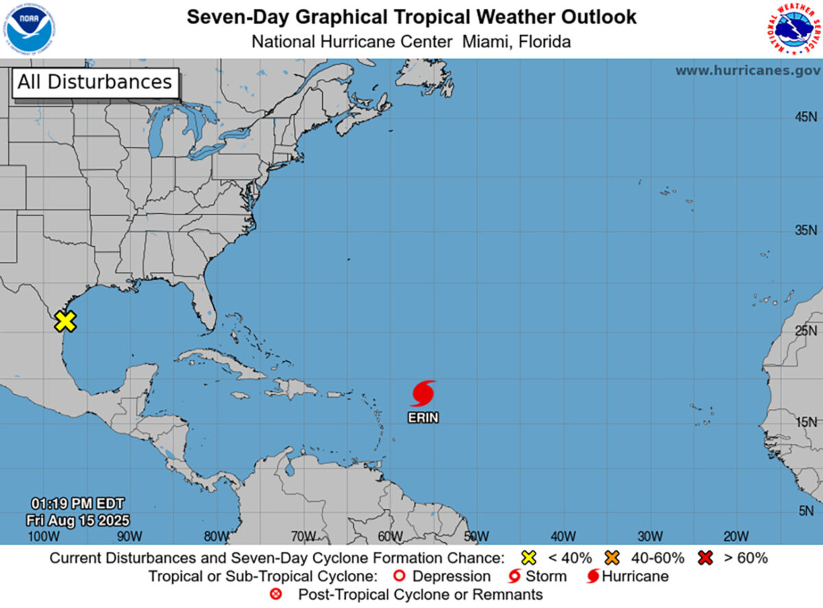 Huracán Erin ascendió a categoría 4 en el Atlántico
