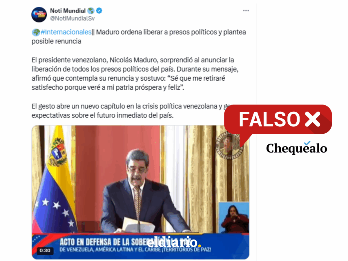 ¿Nicolás Maduro anunció la liberación de todos los presos políticos en Venezuela?