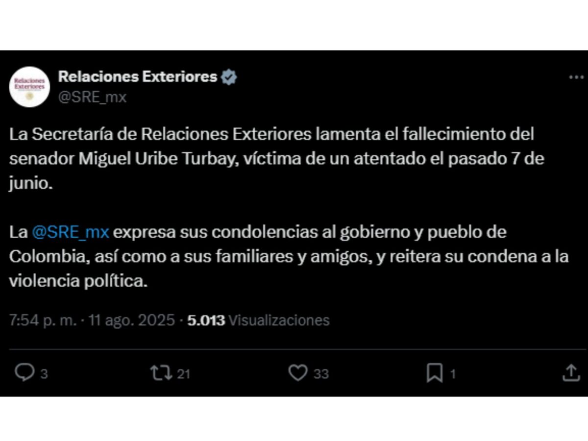¿La presidenta de México calificó el asesinato de Miguel Uribe Turbay como algo “bueno”?