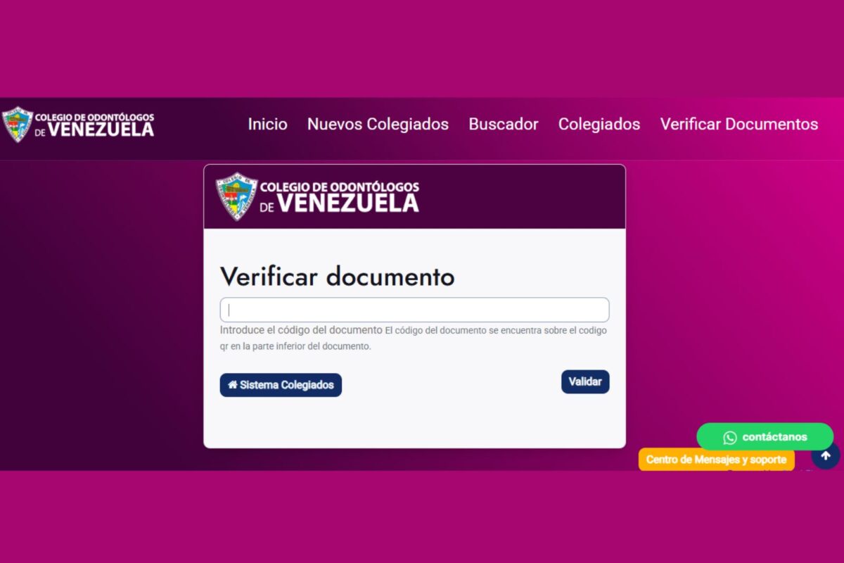Habilitaron una página web para confirmar la autenticidad de los carnet de los odontólogos en Venezuela