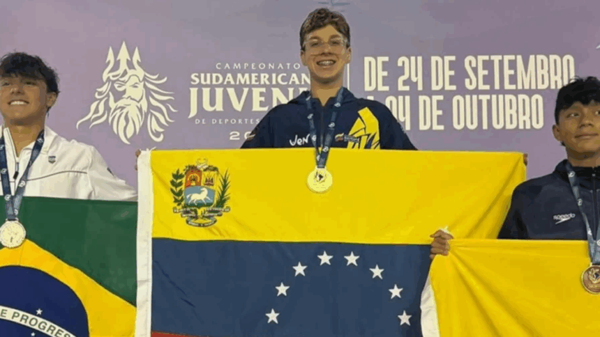 El venezolano Ángelo Toscano se coronó campeón juvenil del Sudamericano de Natación en Brasil