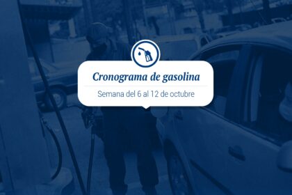 Cronograma de distribución de gasolina del 6 al 12 de octubre