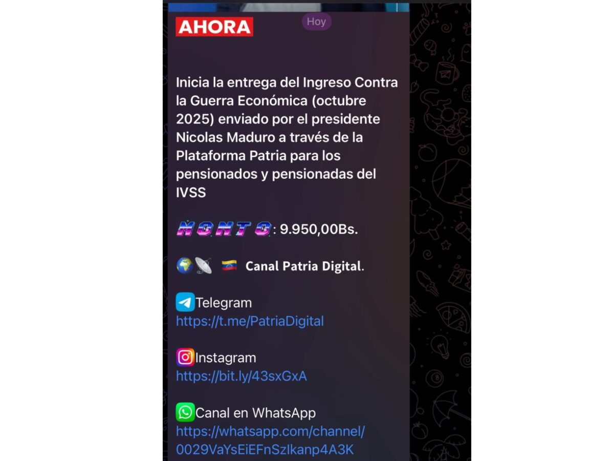 Comenzó el pago del bono “Contra la Guerra Económica” para pensionados: ¿para qué alcanza?