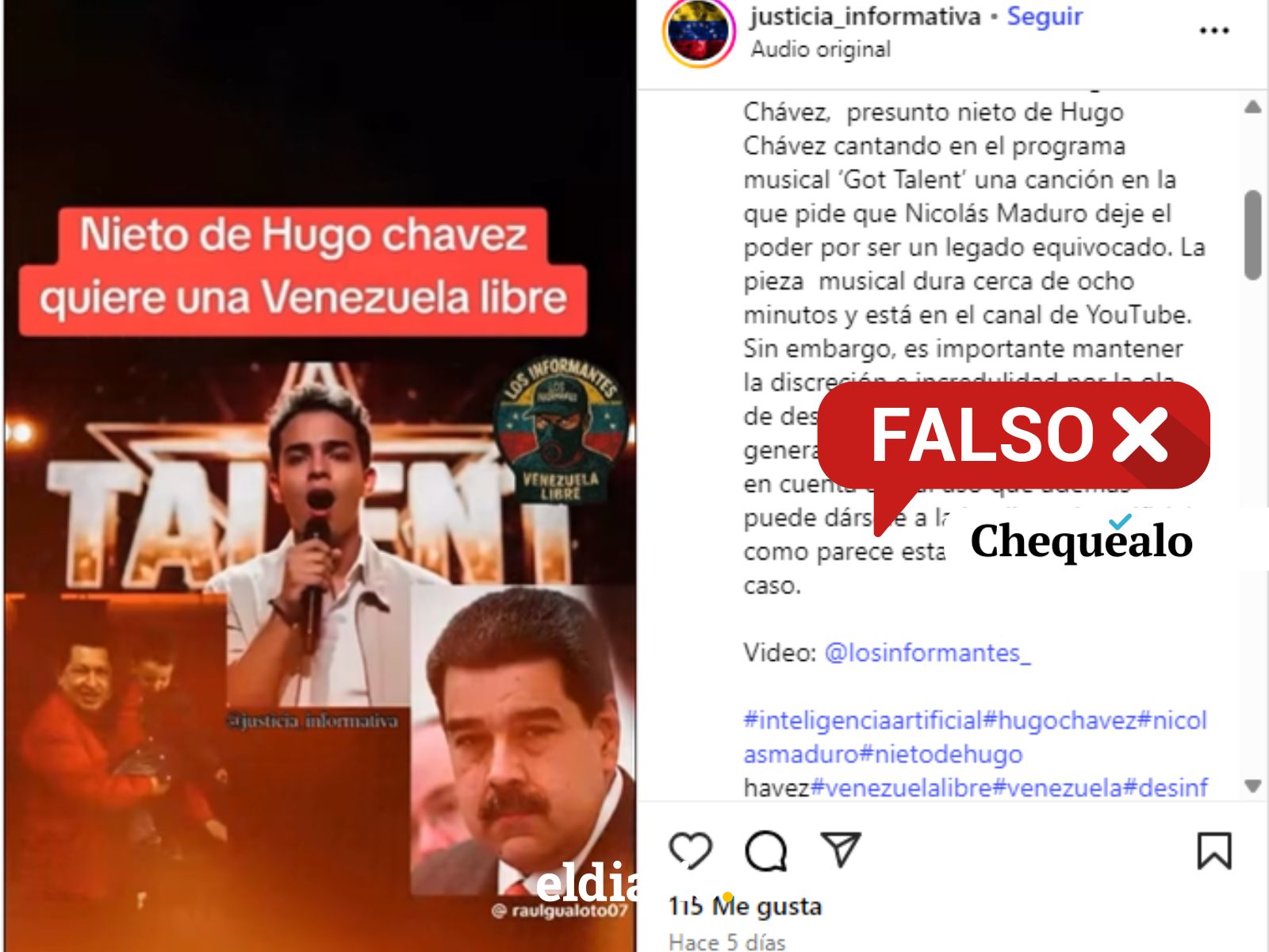¿El nieto de Hugo Chávez le dedicó una canción a Venezuela?