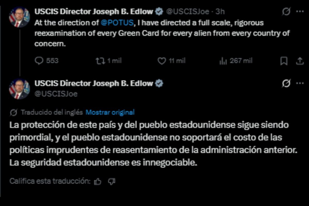EE UU ordenó revisar las green cards emitidas a extranjeros de países considerado “objeto de preocupación”