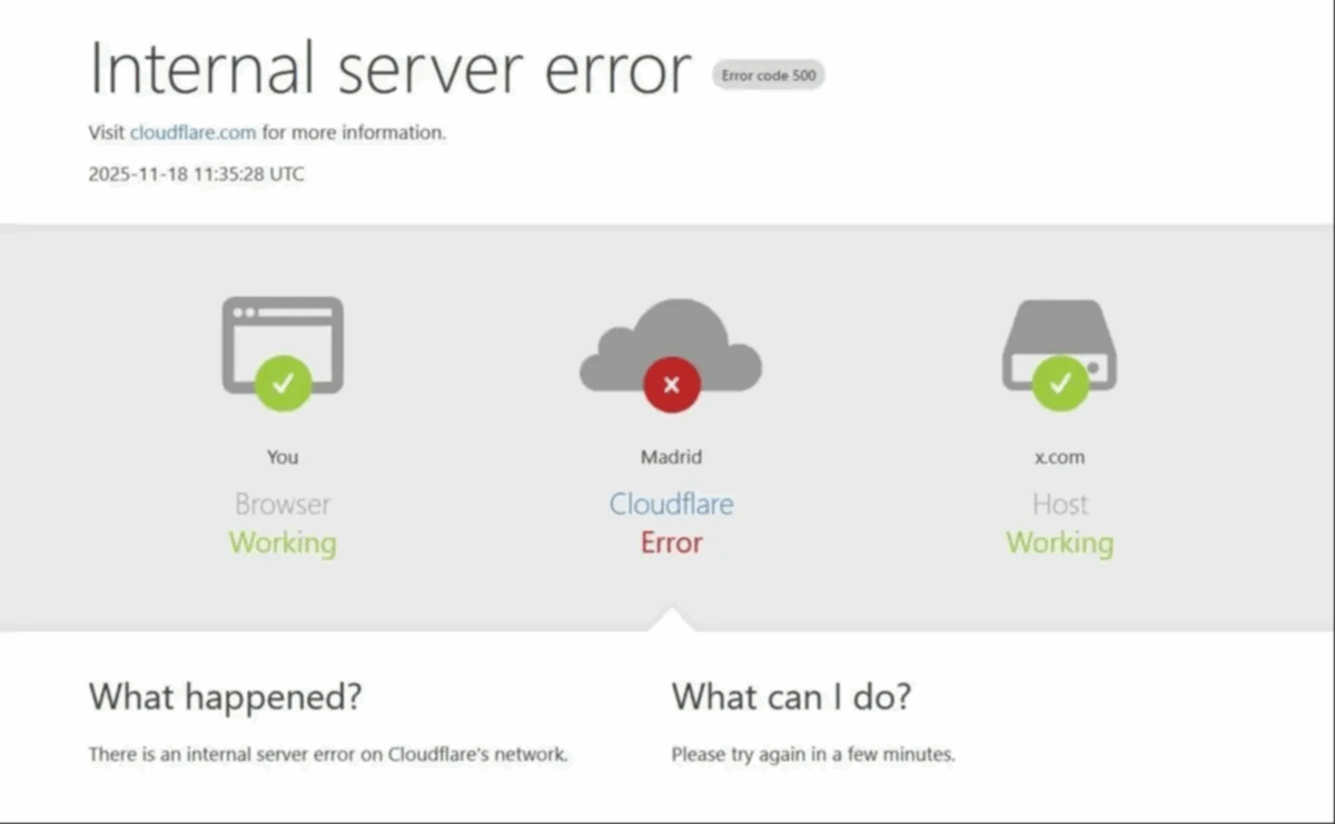 Una nueva falla de Cloudflare impide a los usuarios acceder a distintas páginas web