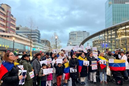Venezolanos en el exterior manifestaron en respaldo a la entrega del Nobel de la Paz a María Corina Machado 