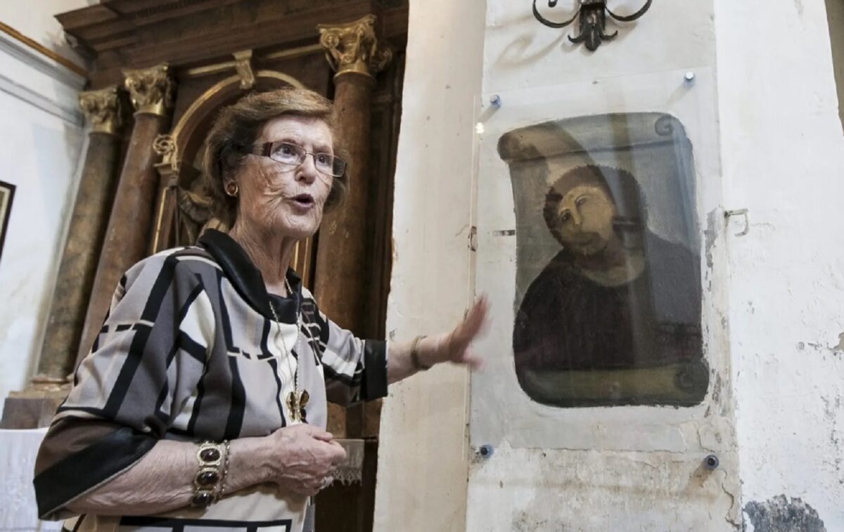 Murió Cecilia Giménez, la autora detrás de la restauración viral del Ecce Homo