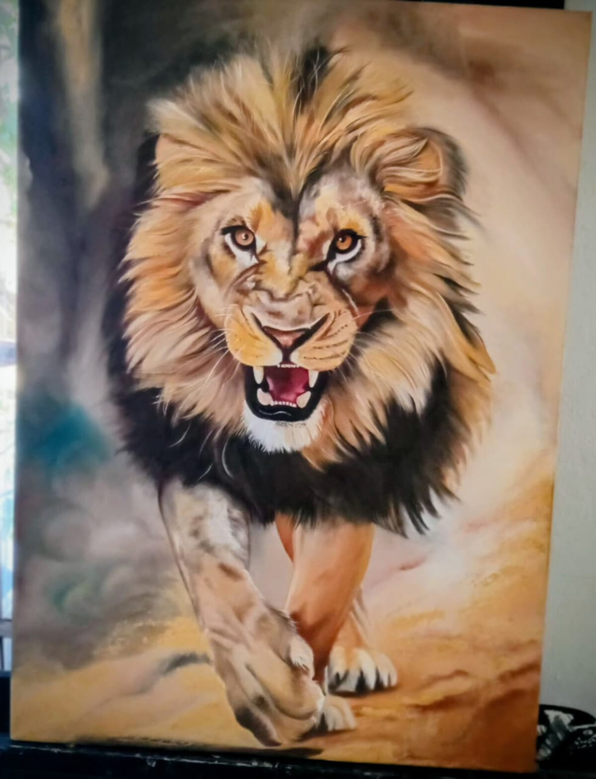 El “León en el desierto” de una argentina viajó al Qatar International Art Festival