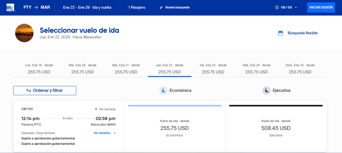 Vuelos Panamá-Maracaibo: ¿cuánto cuestan los pasajes de la ruta que ofrece Copa Airlines?