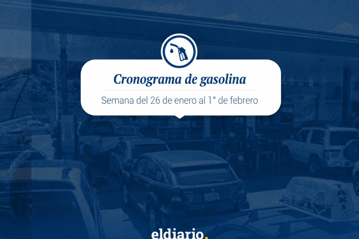 Cronograma de distribución de gasolina del 26 de enero al 1° de febrero