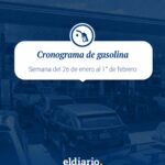 Cronograma de distribución de gasolina del 26 de enero al 1° de febrero