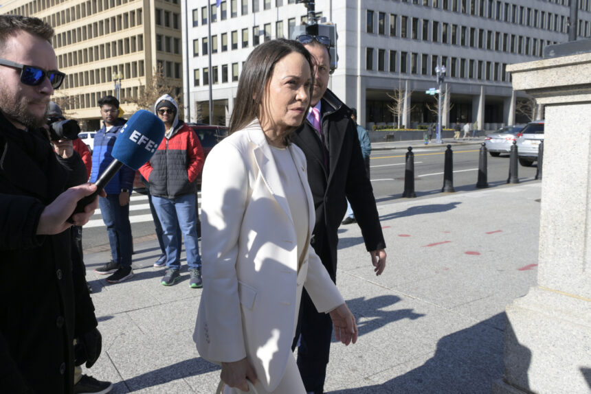 En imágenes: María Corina Machado llegó a la Casa Blanca para su almuerzo con Donald Trump