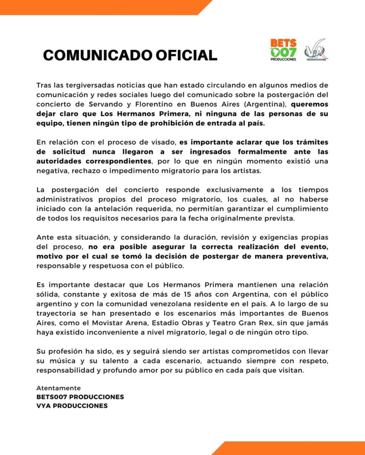 Desmintieron que Servando y Florentino tengan prohibición de entrada a Argentina 