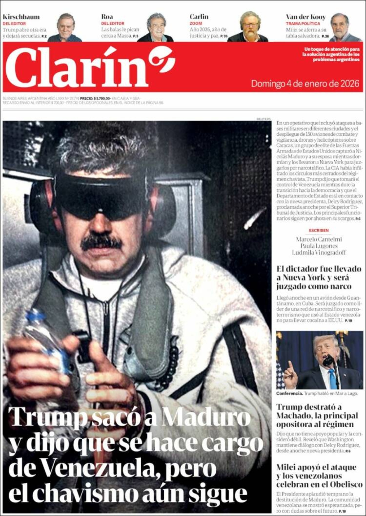 Así reseñaron los medios de comunicación del mundo la captura de Nicolás Maduro