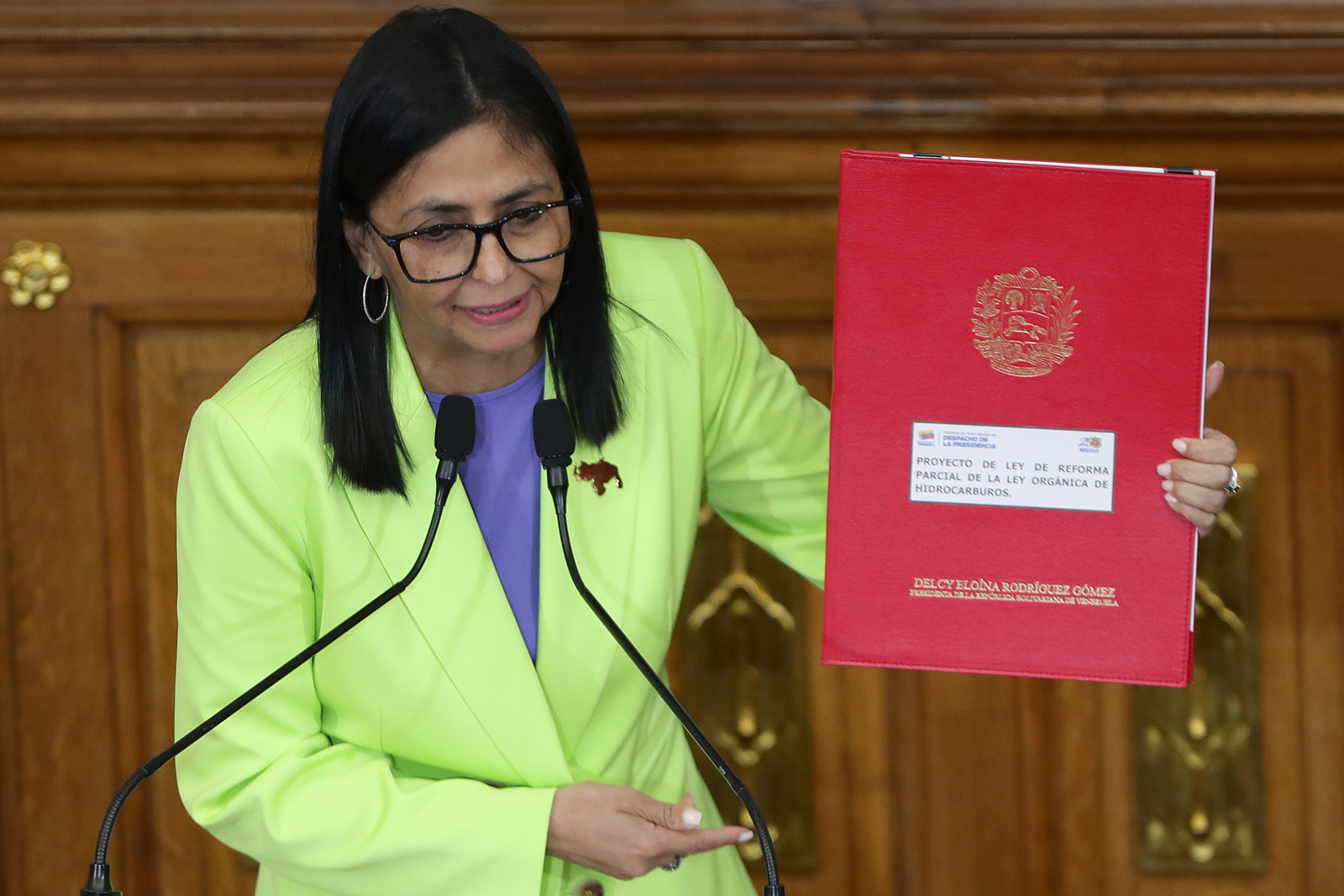 Delcy Rodríguez presentó ante la AN un proyecto de reforma parcial de la Ley de Hidrocarburos