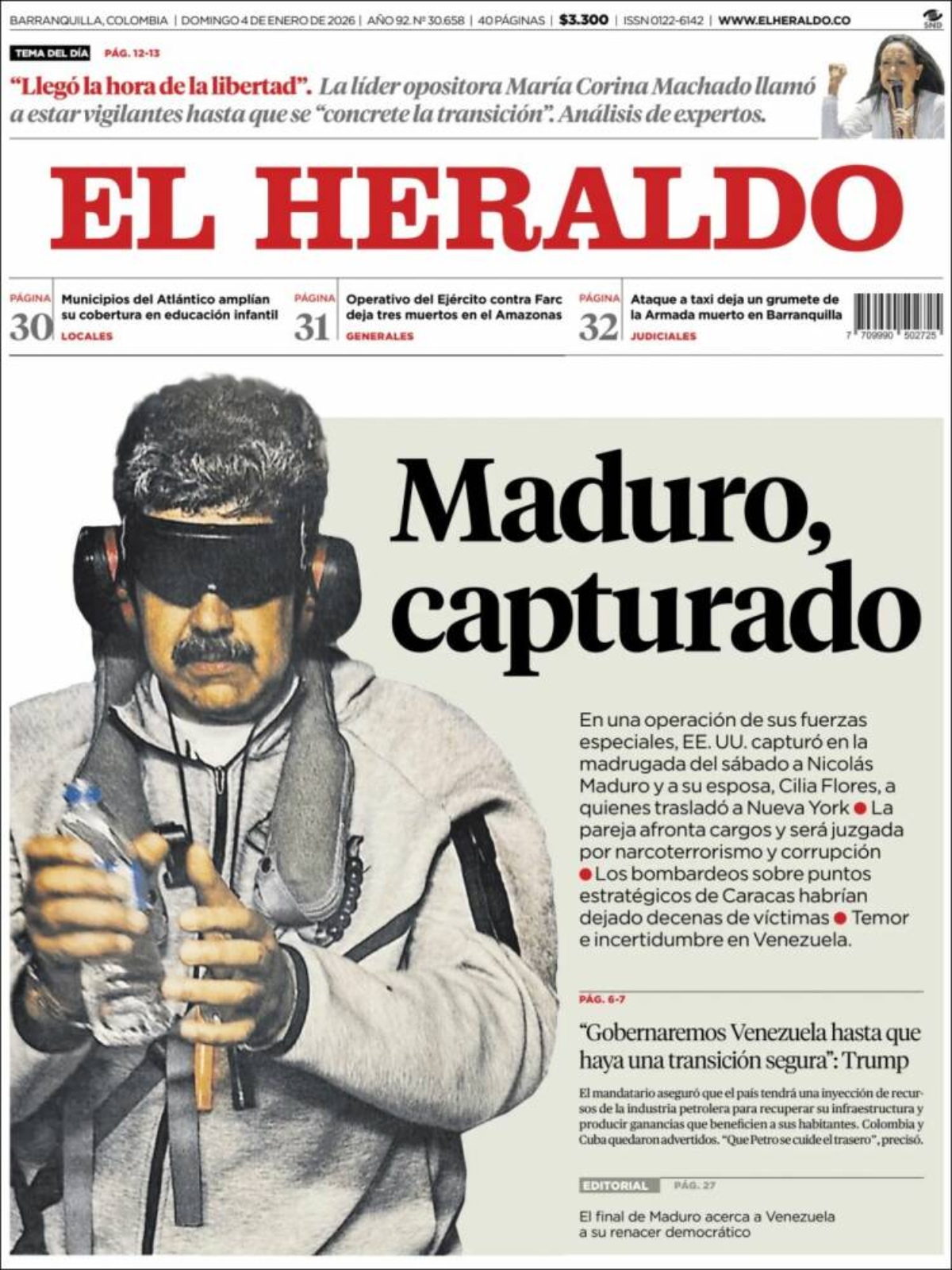 Así reseñaron los medios de comunicación del mundo la captura de Nicolás Maduro