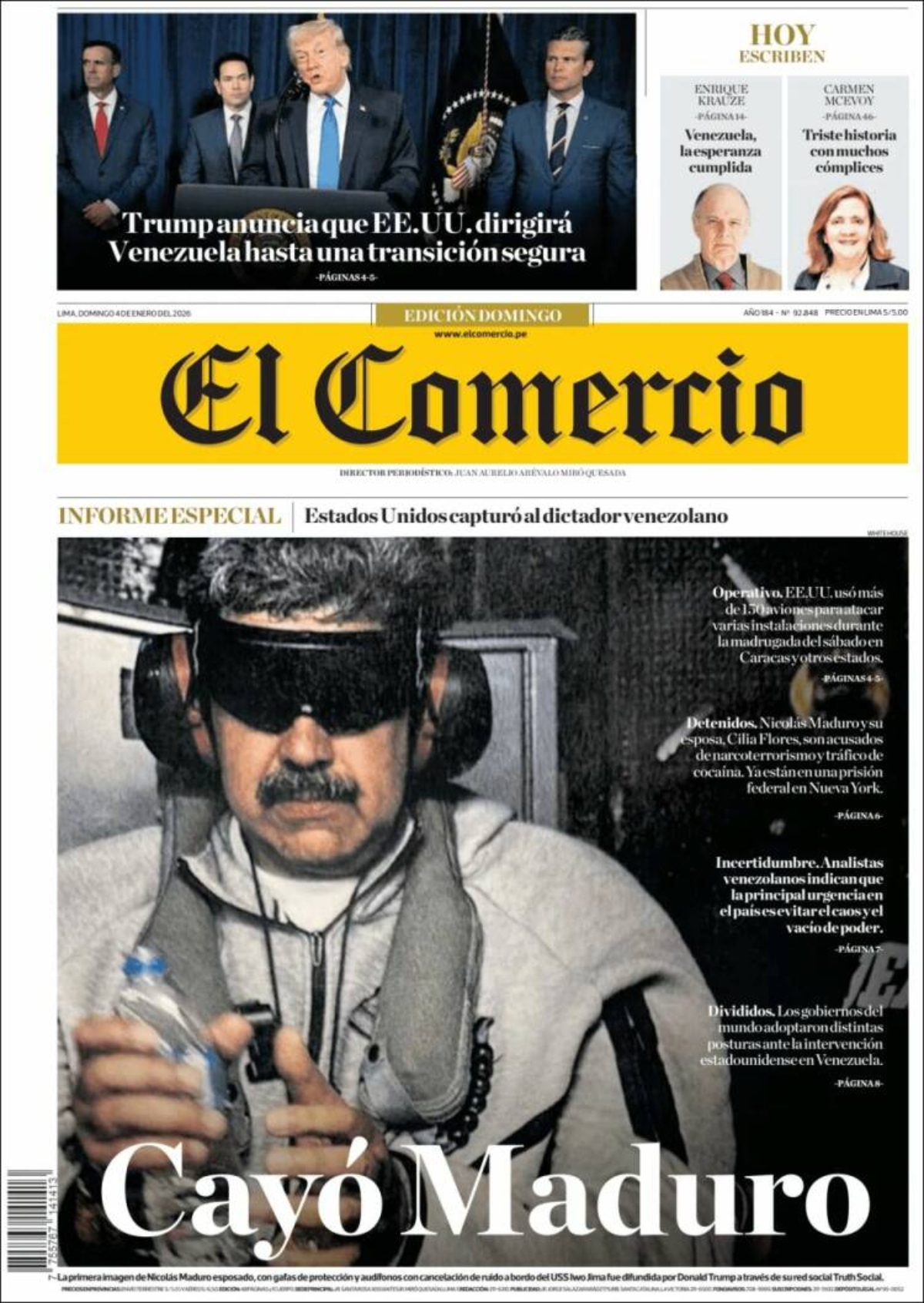 Así reseñaron los medios de comunicación del mundo la captura de Nicolás Maduro