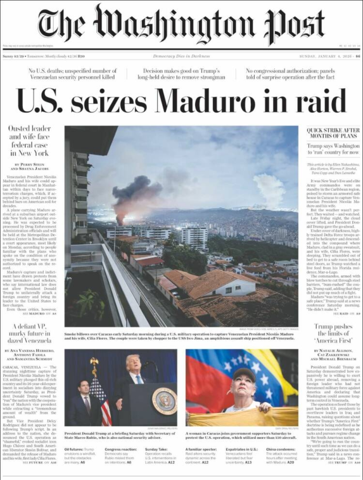 Así reseñaron los medios de comunicación del mundo la captura de Nicolás Maduro