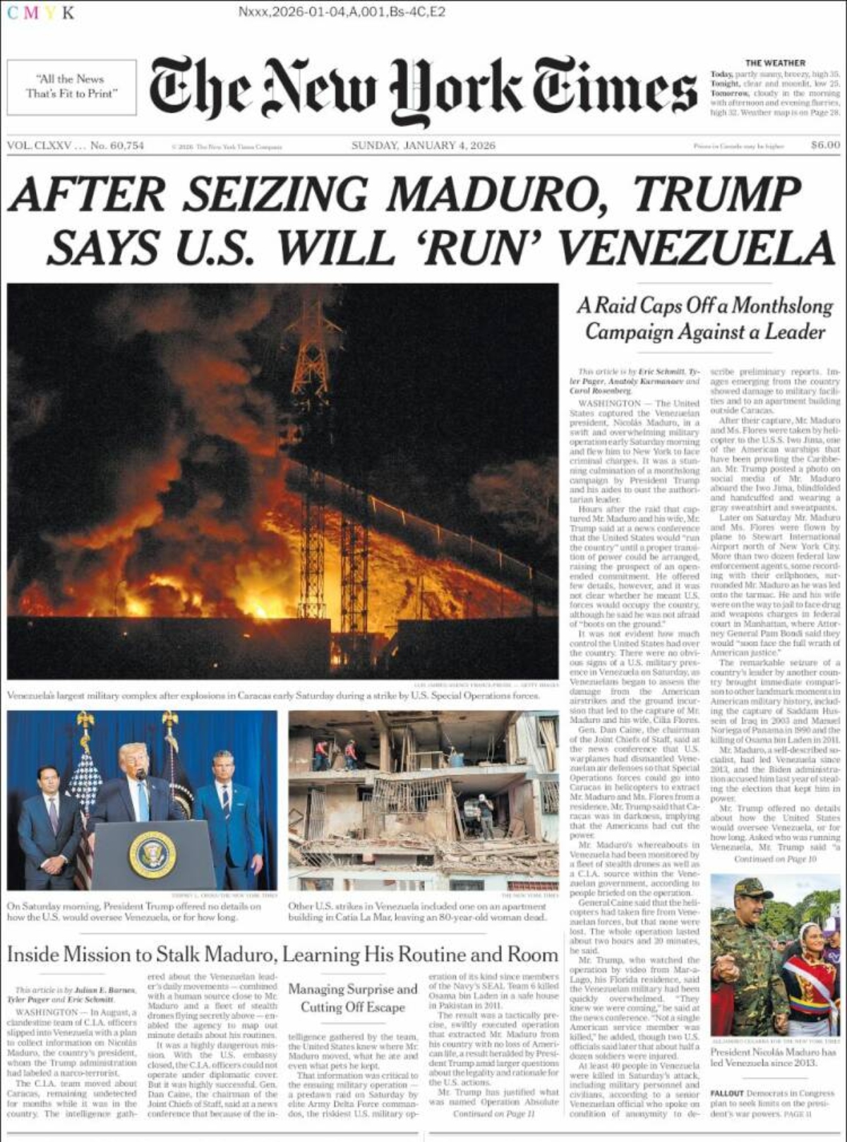 Así reseñaron los medios de comunicación del mundo la captura de Nicolás Maduro