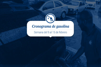 Cronograma de distribución de gasolina del 9 al 15 de febrero