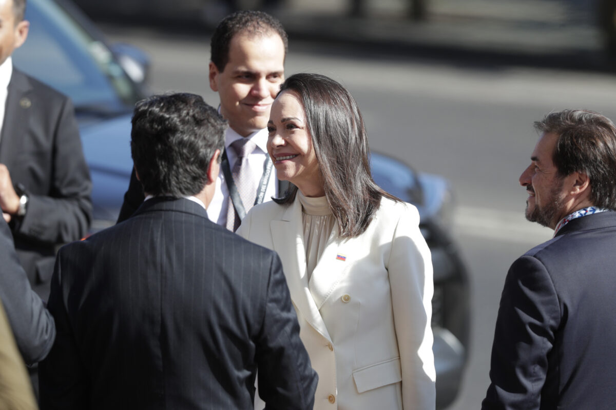 María Corina Machado llegó al Congreso Nacional de Chile para la investidura de José Antonio Kast