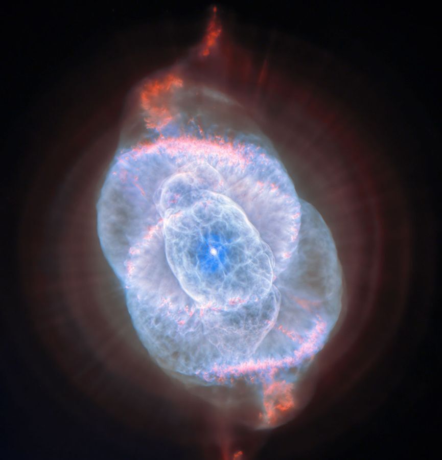 Agencias espaciales publicaron imágenes inéditas de la nebulosa Ojo de Gato captadas por sus telescopios 