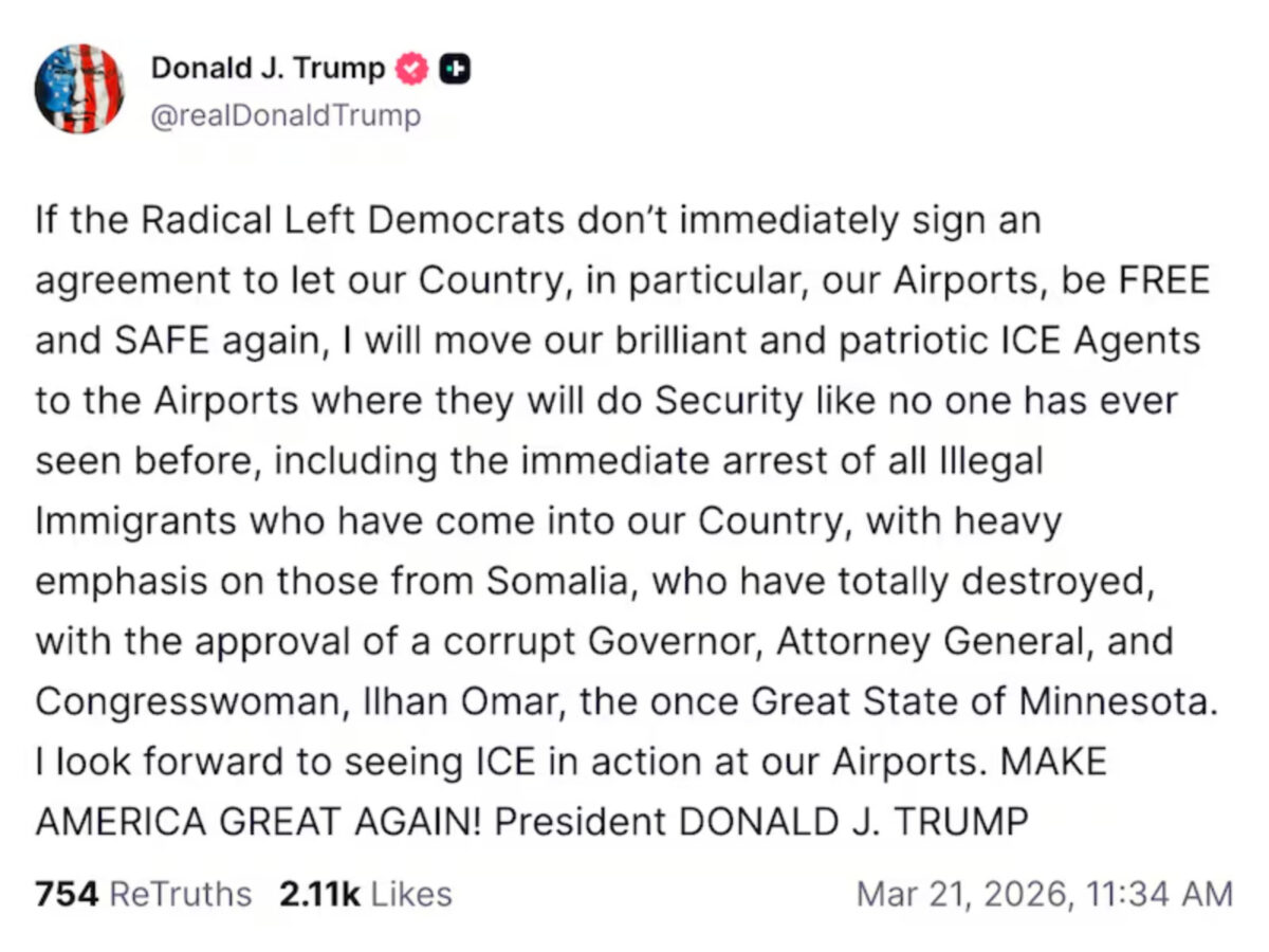 Trump anunció que agentes de ICE estarán en los aeropuertos por escasez de empleados del TSA: ¿qué implica la medida? 