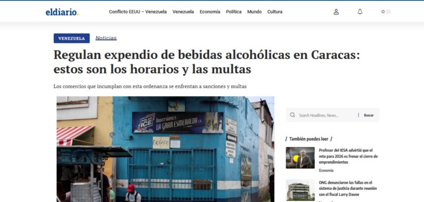 Corrección, ¿Cuáles son los horarios para el expendio de bebidas alcohólicas en Caracas?
